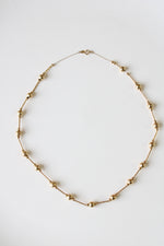 Yellow 14KT Gold Hollow Beaded Necklace