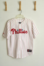 Majestic Philadelphia Phillies Roy Halladay MLB White Pinstripe Replica Jersey | S
