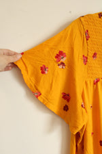 NEW Old Navy Yellow Ruffle Sleeve Top with Pink Flowers | XL