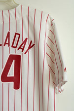 Majestic Philadelphia Phillies Roy Halladay MLB White Pinstripe Replica Jersey | S