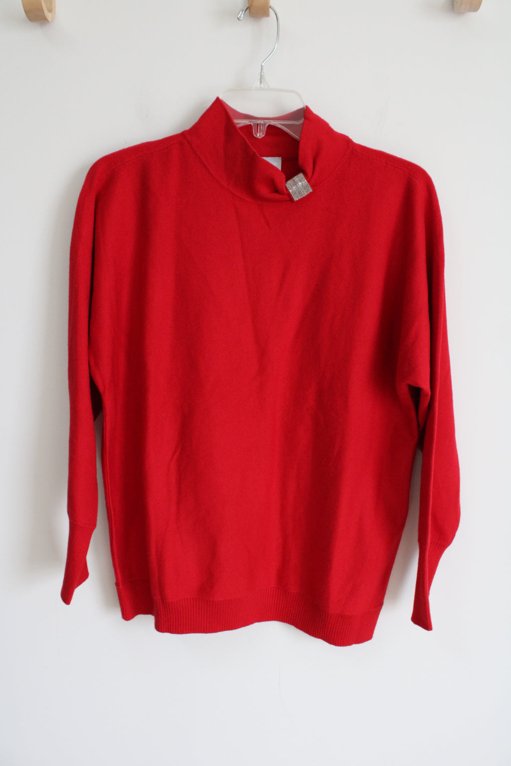 Chico's Red Knit Mock Neck Sweater | 1 (M)