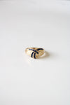 Blue Sapphire 14KT Yellow Gold Crossover Baguette Ring | Size 9