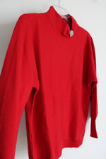 Chico's Red Knit Mock Neck Sweater | 1 (M)