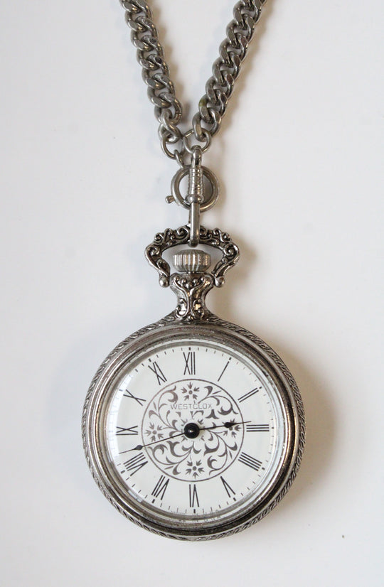 Westclox Wind Up Silver Vintage Pocket Watch