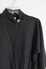 Chico's Charcoal Gray Mock Neck Knit Sweater | 0 (S)