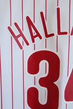 Majestic Philadelphia Phillies Roy Halladay MLB White Pinstripe Replica Jersey | S