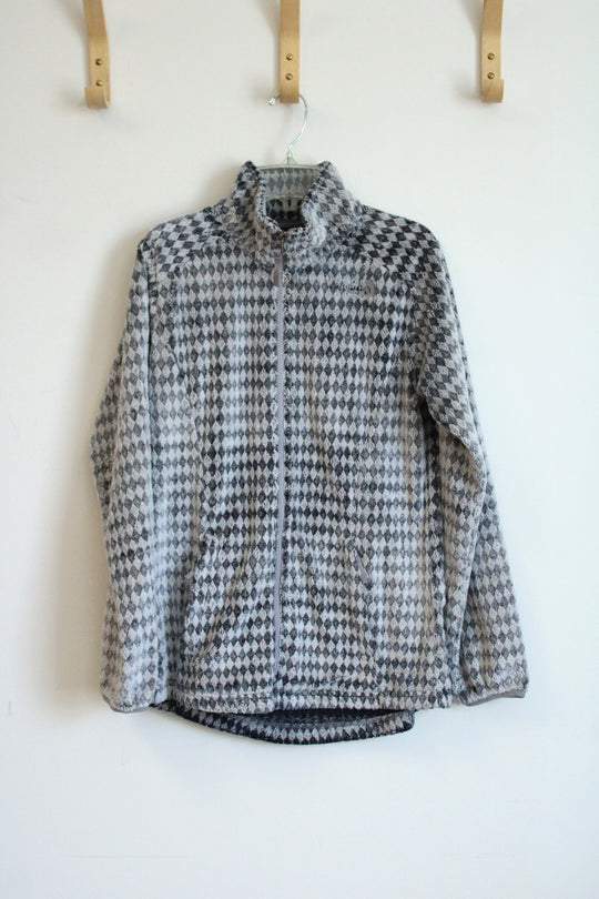 The North Face Gray Diamond Fleece Full Zip Jacket | Youth XL