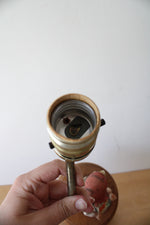 Goebel M.J. Hummel "Just Resting" Ceramic Figurine On Wooden Pedestal Lamp