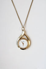 Sutton Vintage Gold Finish Analog Watch Necklace