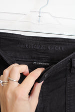 American Eagle Black Next Level Stretch Curvy Super High Rise Jeggings | 10 Short