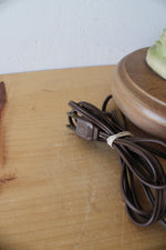 Goebel M.J. Hummel "Just Resting" Ceramic Figurine On Wooden Pedestal Lamp