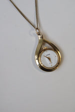 Sutton Vintage Gold Finish Analog Watch Necklace