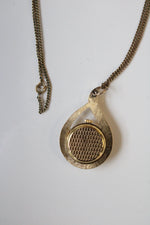 Sutton Vintage Gold Finish Analog Watch Necklace