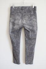 White House Black Market Gray Floral Slim Ankle Jean | 4