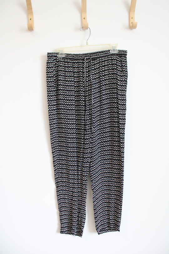 Max Studio Black & White Patterned Pants | M