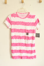 NEW Relativity Cotton Pink and White Tie Dye Striped T-shirt | M