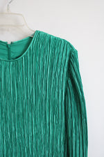 Pierre Labiche Pleated Layered Green Long Sleeved Dress | 14
