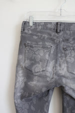 White House Black Market Gray Floral Slim Ankle Jean | 4