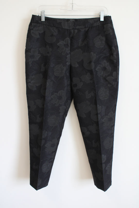 Talbots Black Floral Slim Pant | 10 Petite