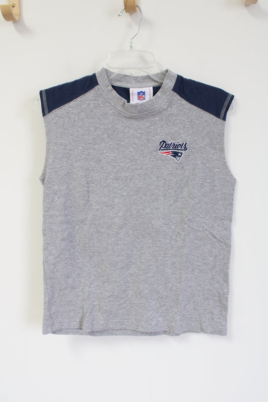 NFL New England Patriots Gray Blue Cotton Knit Tank | 14/16