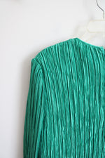Pierre Labiche Pleated Layered Green Long Sleeved Dress | 14