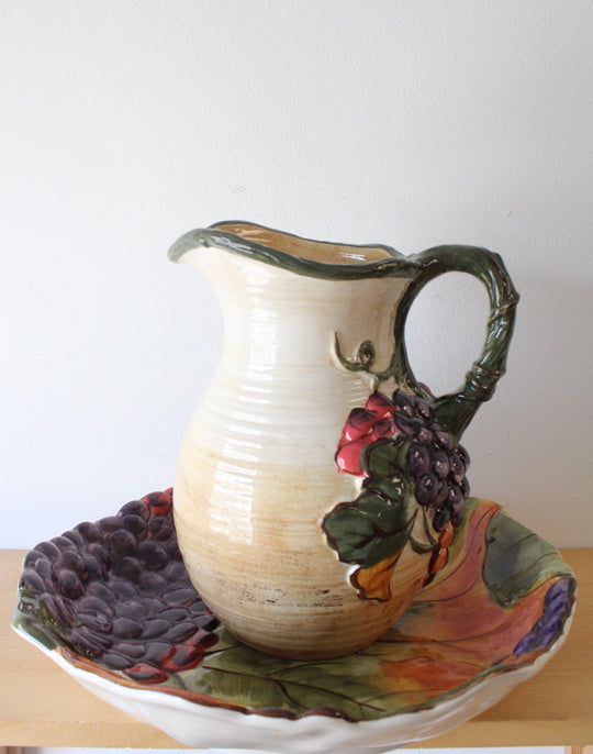 Certified International Tuscany Grape Large Pitcher & Platter Set