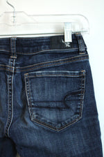 American Eagle Outfitters Dark Wash Distressed Skinny Denim Shorts | 0