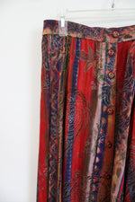 Bonnie Bayton Vintage Red Patterned Rayon Shirt & Skirt Set | S