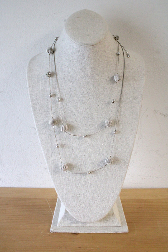 Charmin Charlie Silver Ball Beaded Necklace