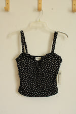 NEW No Boundaries Black and White Floral Lace Stretch Corset Top | S