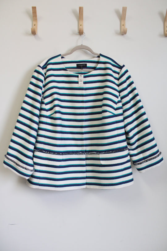 NEW Talbots Blue Striped Jacket | 24W