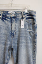 NEW Kancan Acid Wash Mom High Waist Relaxed Thigh Jeans | 15/31
