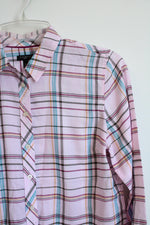 Talbots Pink Plaid Button Down Shirt | M Petite