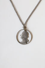 Cut Quarter Pendant Necklace