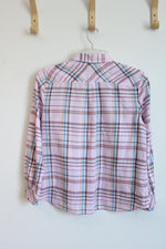 Talbots Pink Plaid Button Down Shirt | M Petite