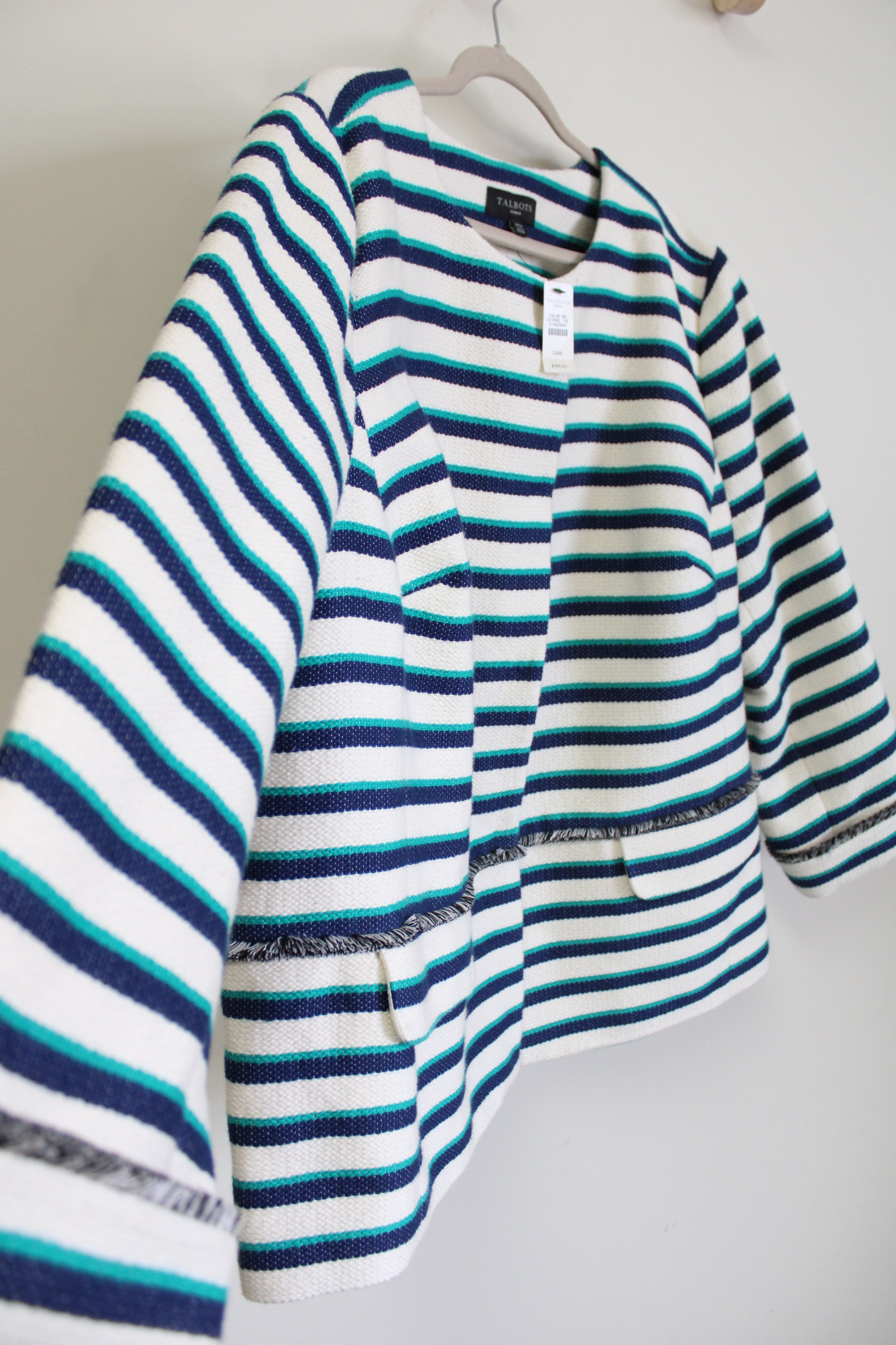 NEW Talbots Blue Striped Jacket | 24W