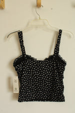 NEW No Boundaries Black and White Floral Lace Stretch Corset Top | S