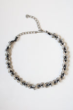 Black Ribbon Woven Chain Chocker Necklace