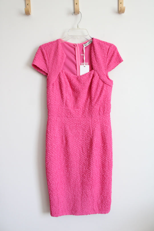 NEW Grace Karin Pink Textured Cap Sleeved Dress | M
