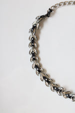 Black Ribbon Woven Chain Chocker Necklace