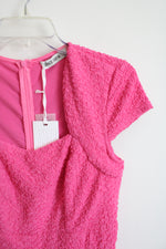 NEW Grace Karin Pink Textured Cap Sleeved Dress | M