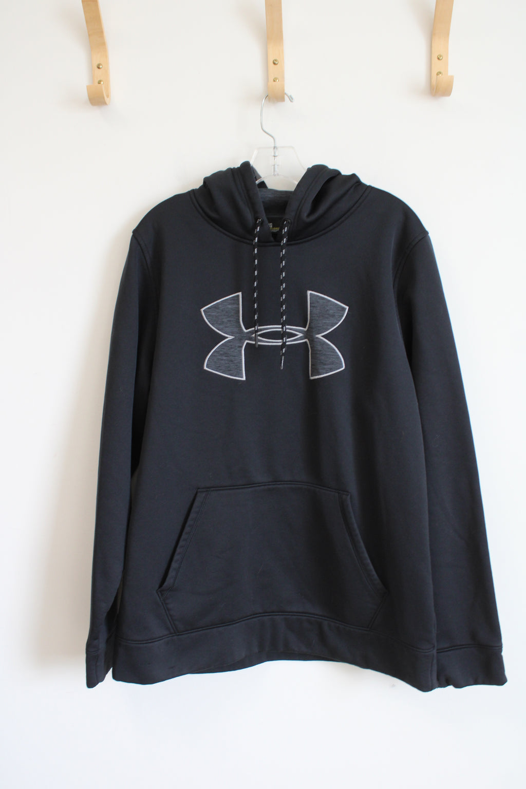 Under Armour Black Fleece Lined Logo Hoodie | L