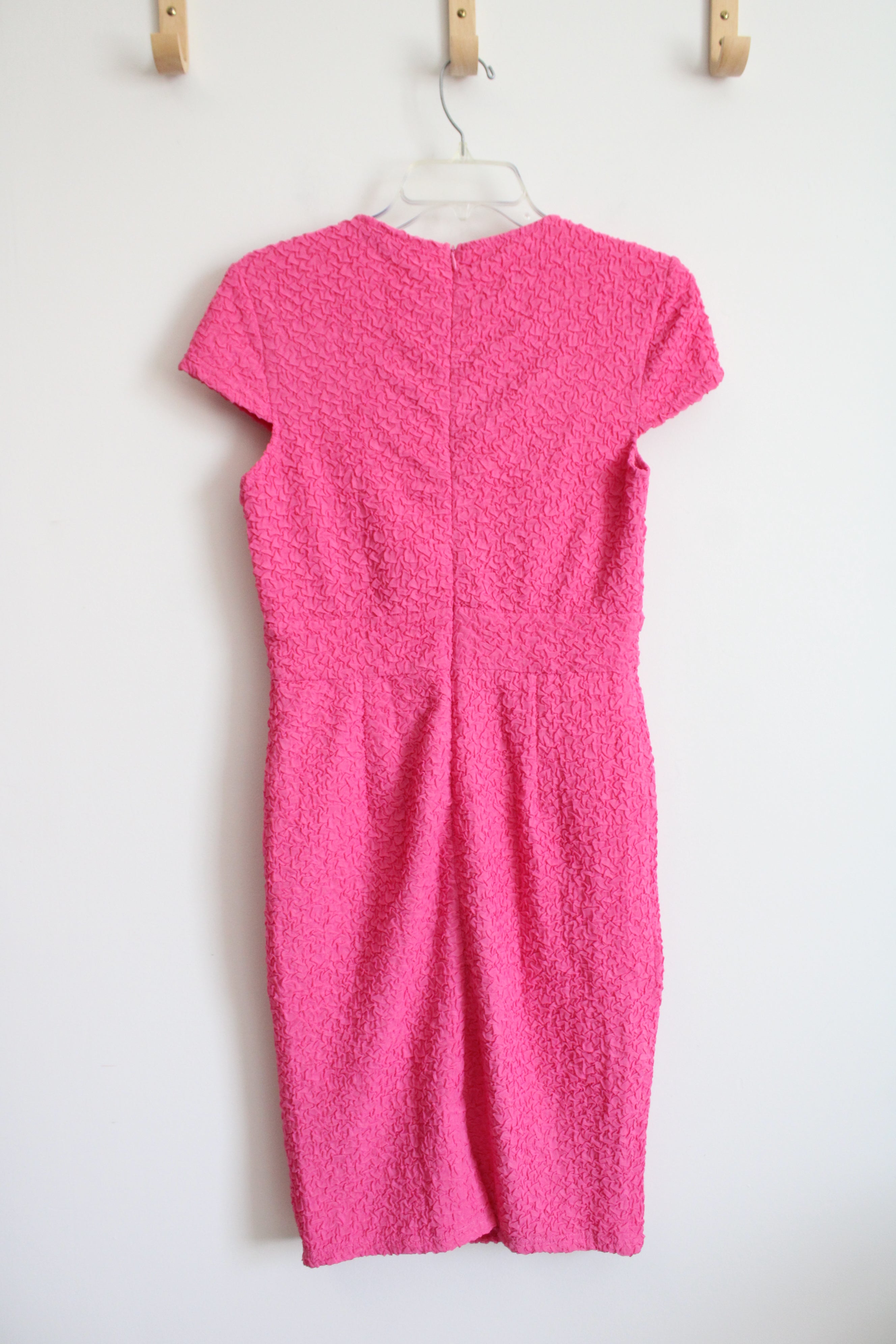 NEW Grace Karin Pink Textured Cap Sleeved Dress | M