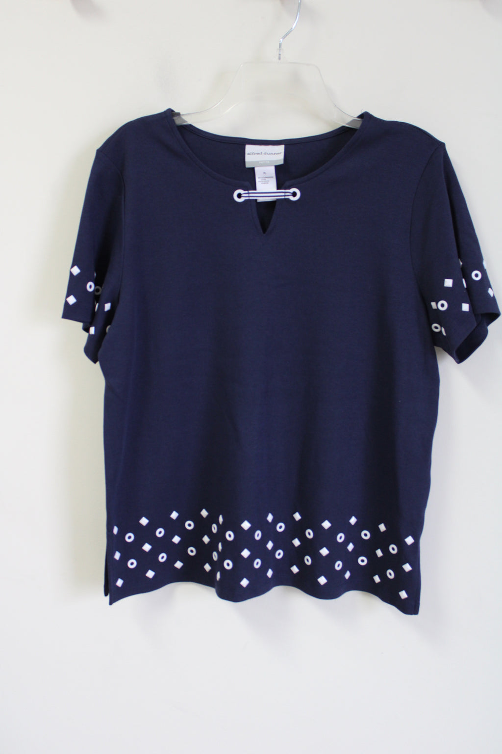 Christopher & Banks Navy Blue Studded Tee | M