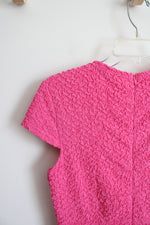 NEW Grace Karin Pink Textured Cap Sleeved Dress | M