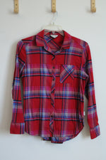 Orvis Classic Collection Red Plaid Flannel Button Down Shirt | M