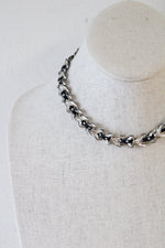Black Ribbon Woven Chain Chocker Necklace