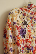 NEW Sag Harbor Orange, Red, Purple and Yellow Floral Lightweight Jacket with Attached Tank | XXL