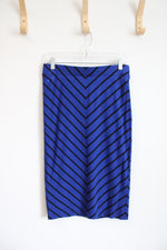 Apt. 9 Blue & Black Chevron Knit Skirt | M