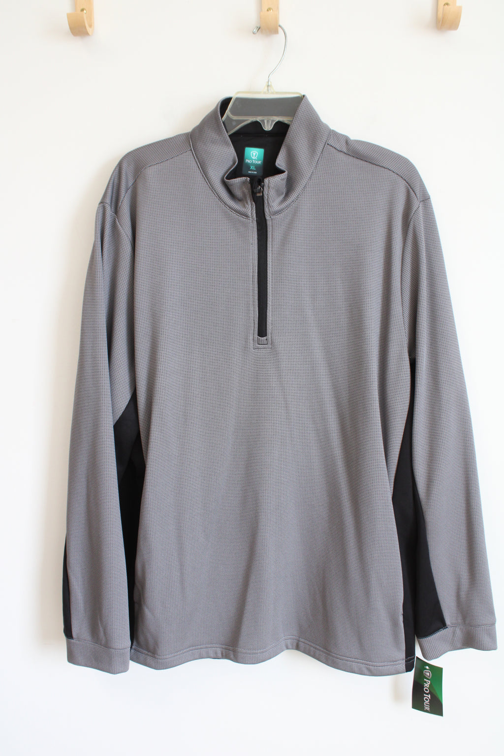 NEW Pro Tour Gray Black 1/4 Zip Pullover Jacket | XL